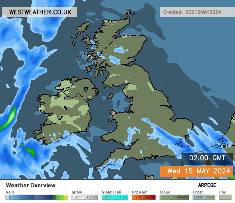 UK Rain and Snow Chart ARPEGE